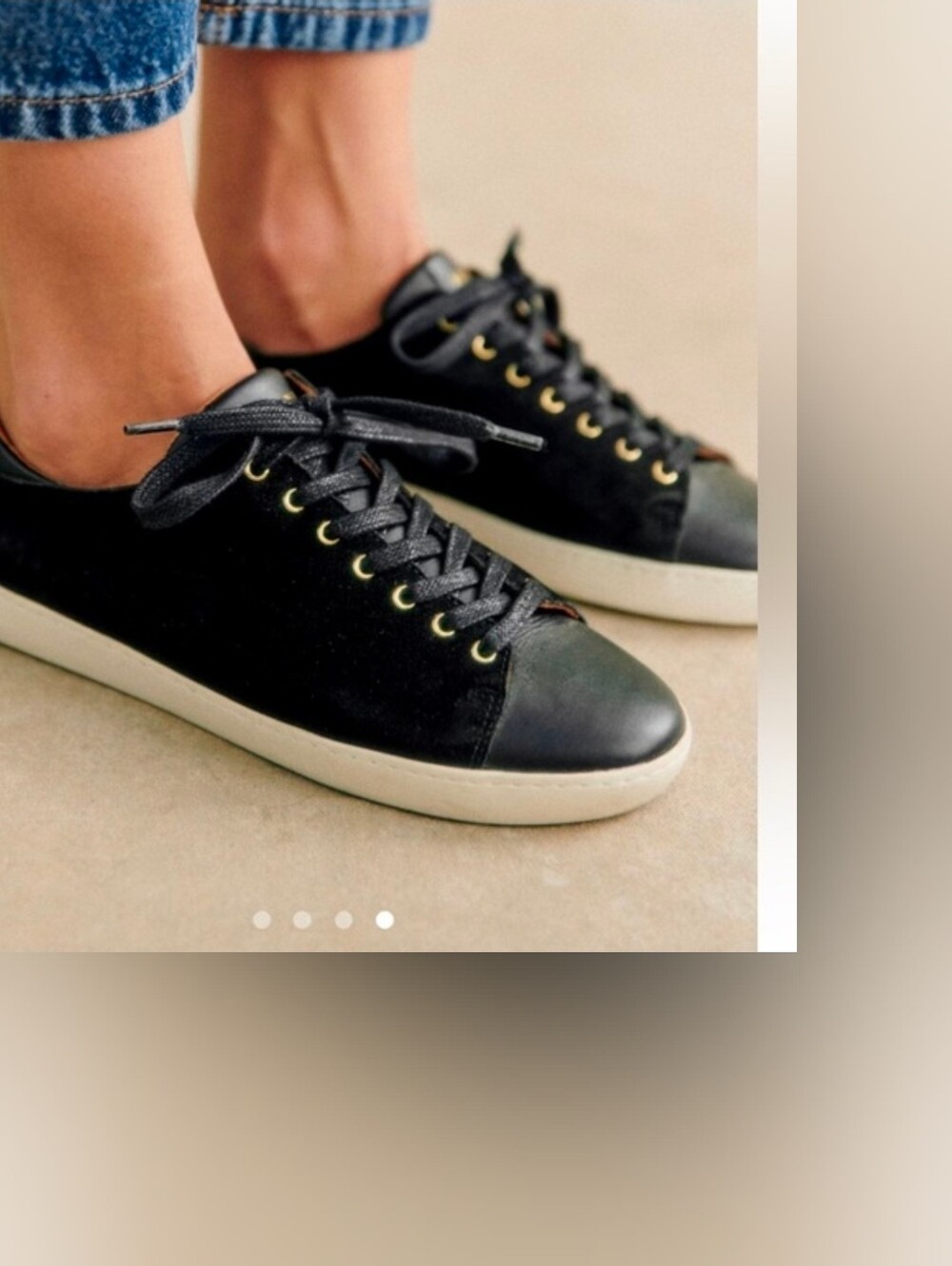 Sezane Jack Black Suede Sneakers Size 8